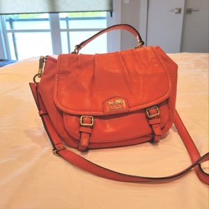 Coach leather crossbody bag in Coral Pink